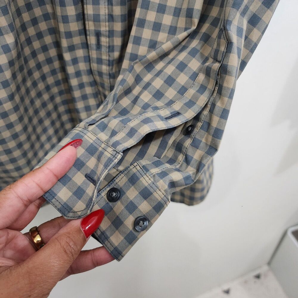5.11 Tactical Covert Flex Shirt Long Sleeve Snap Plaid Blue Beige Mens Large L - Picture 13 of 16